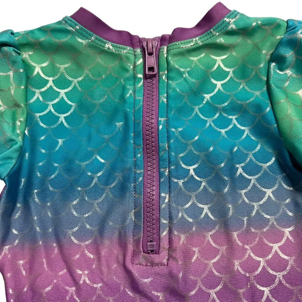 Cat & Jack 2T Mermaid Rashguard Swim Bathing Suit